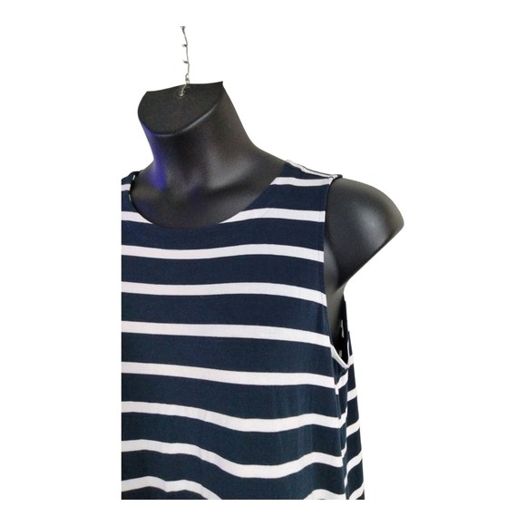 J. Jill Wearever Collection Sleeveless Striped Flowy Stretch Longline Top Large - Picture 9 of 12